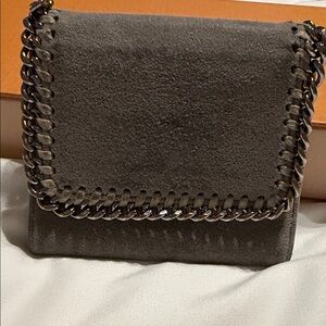 Stella McCartney Dark Gray Falabella Mini Chain Wallet